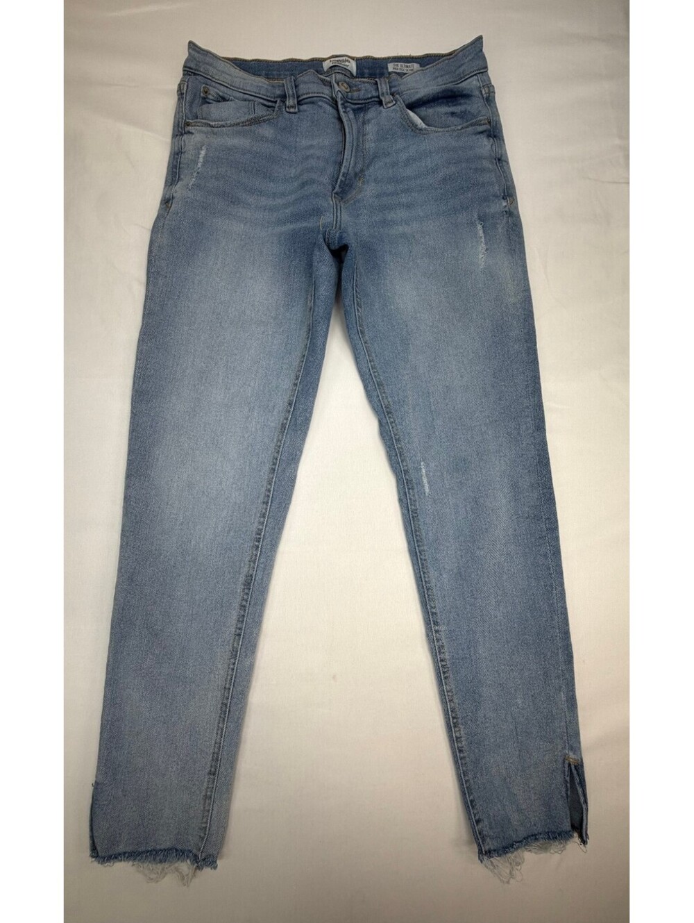 Kensi Jeans Women's High Rise Skinny Jeans Distressed Frayed Hem Size 8 Blue